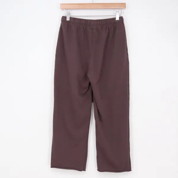 Unbranded Sweatpants Womens S Wide Leg Plum Raw Hem Excellent - Image 3