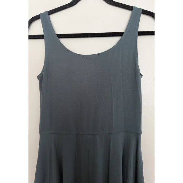 Quince Women Tencel Jersey Fit & Flare Dress Dark Olive Women's Size Medium - Image 4