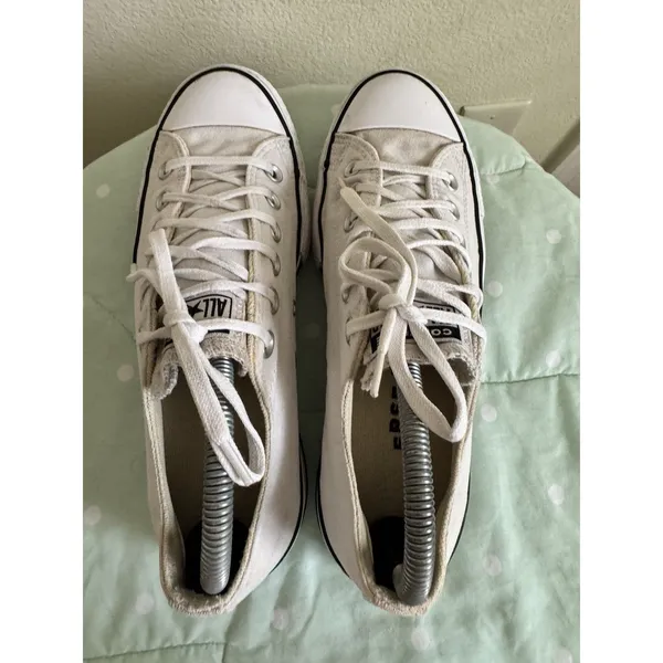 Converse All Star Low Top Lace-Up Sneakers White Womens size 9.5 - Image 9