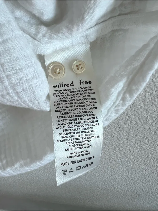 Wilfred Free Artizia Sail Shirt Button Up Shirt Lightweight Cotton Gauze White - Image 5