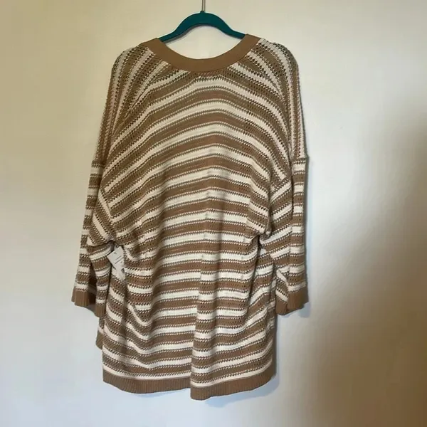 Daily thread cream and beige knitted sweater cardigan NWT - Image 6