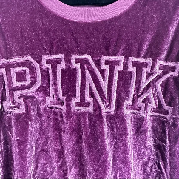 PINK Victoria's Secret Velvet Velour Women's Top - Purple/Plum - Image 2