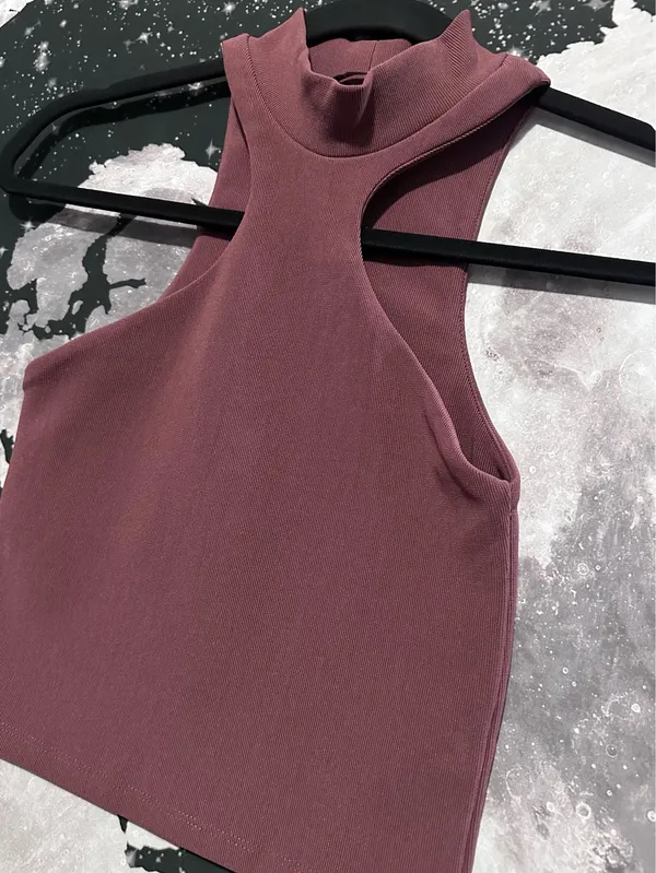 Zara Ribbed Halter Neck Crop Top Shirt - Image 2