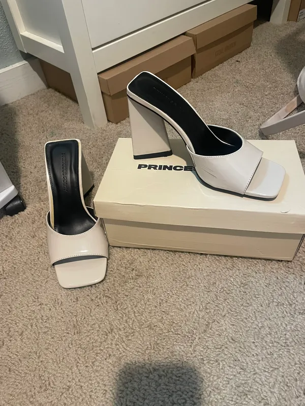 Princess Polly Agent Patent Heels In Beige - Image 6