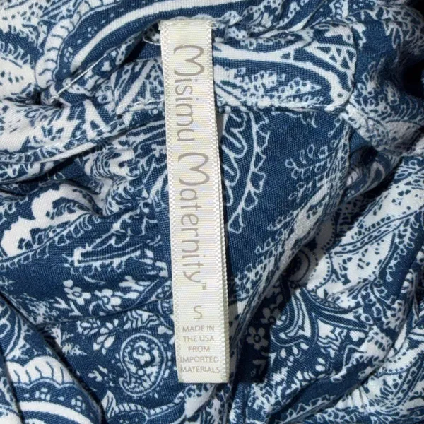 Misimu Small Maternity Blue Paisley Maxi Dress - Image 10