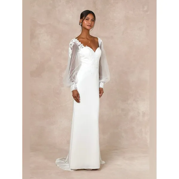 Lulus Timeless Adoration White Embroidered Bishop Sleeve Maxi Dress Size Medium - Image 3