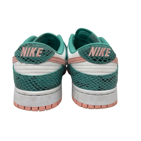Nike Dunk Low Snakeskin Green Coral Lace Up Low Top Athletic Sneakers Shoes 9 - Image 3