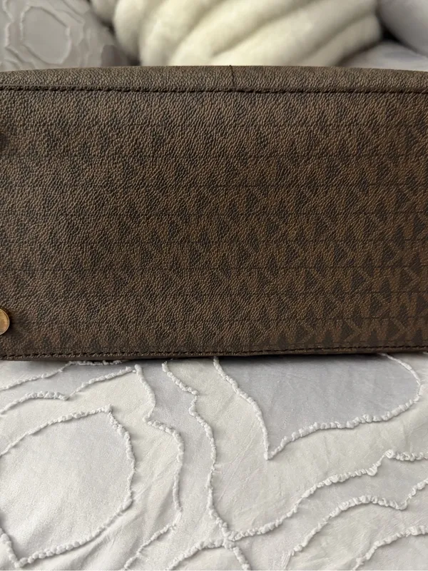 Michael Kors Brown Signature Tote with Tan Leather Straps - Image 5