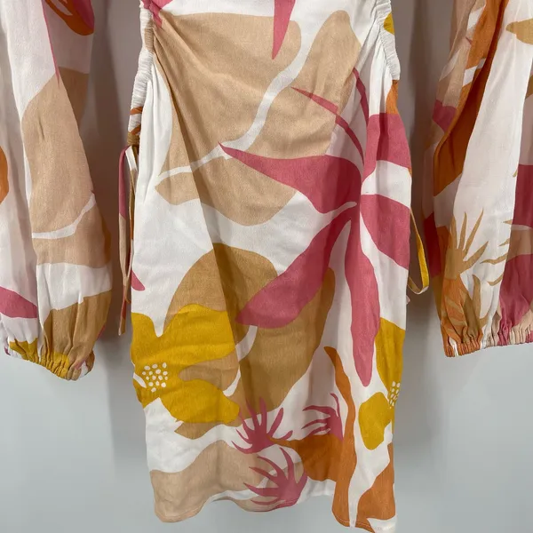 SABO SKIRT Zahlee Dress Size Extra Small Floral Sunset Cutout Crepe Mini NWT - Image 9