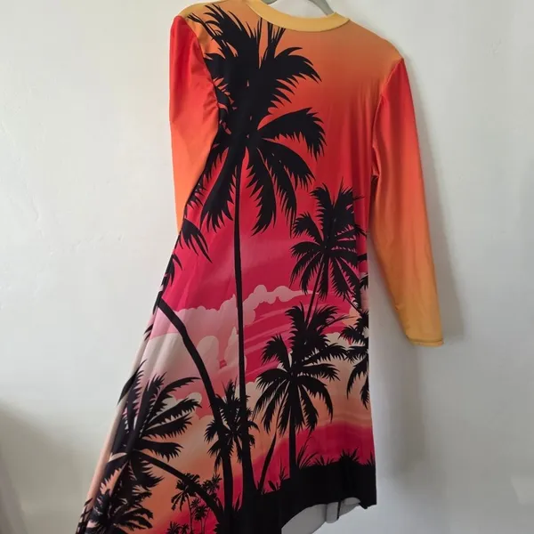 Scuba Dress Beach Pool Swimdress Thick Modest Swimwear Padded Vacation Palm L - Image 7