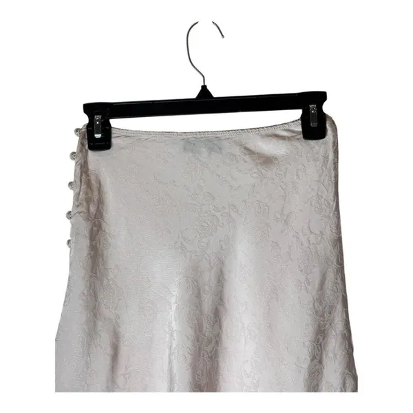 L'Academie Skirt Women XS Primrose Pink Satin‎ Floral The Elsa Button Mini Slip - Image 6