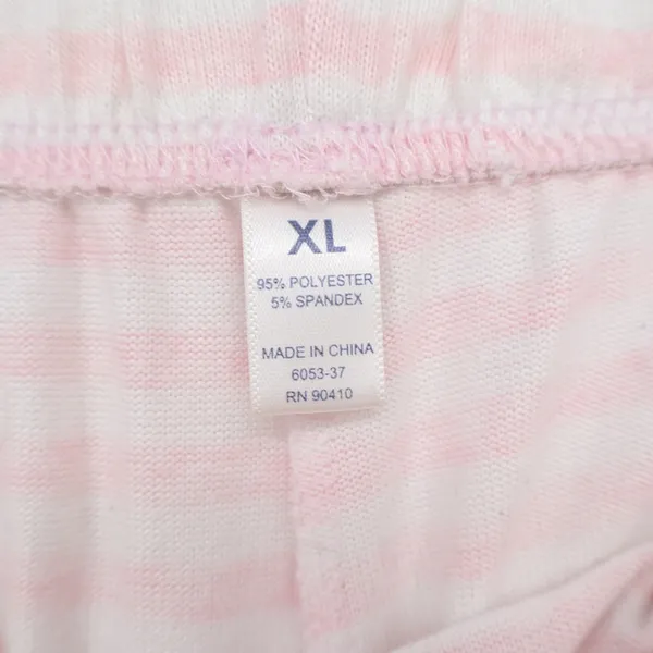 Dearfoams Womens XL Pajama Set Pink White Striped Smile Graphic Tee and Shorts - Image 6