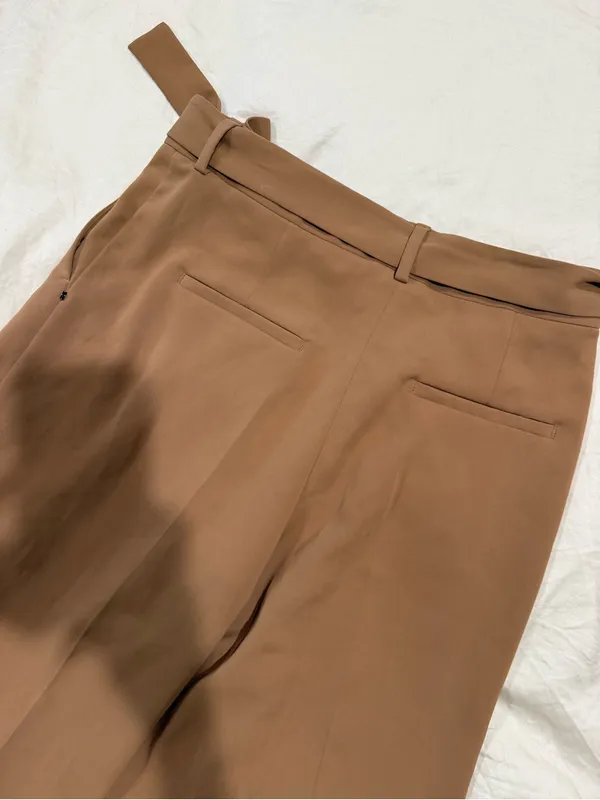 Sportmax women’s Tailored Brown Dress wide leg capri pants - Image 2