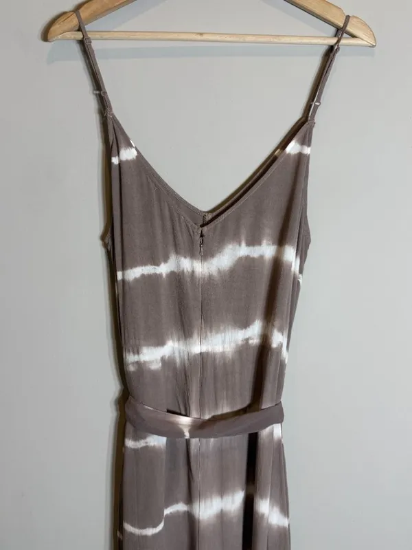 American Eagle Tie Dye Wide Leg Jumpsuit Women's Large Brown Flowy Boho Festival - Image 11