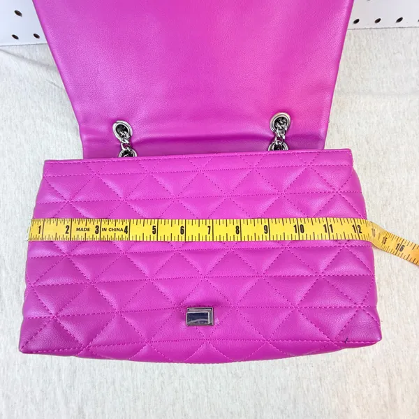 INC International Concepts Hot Pink Quilted Chain Shoulder Bag - Image 10