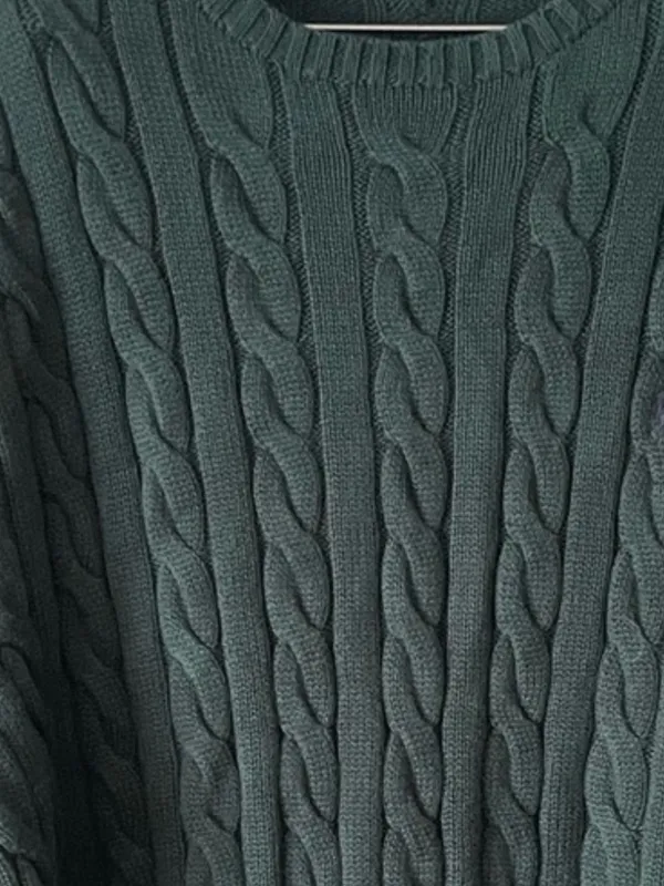 Polo Ralph Lauren Cable Knit Crewneck Sweater Mens XXL Oversized for Women - Image 5