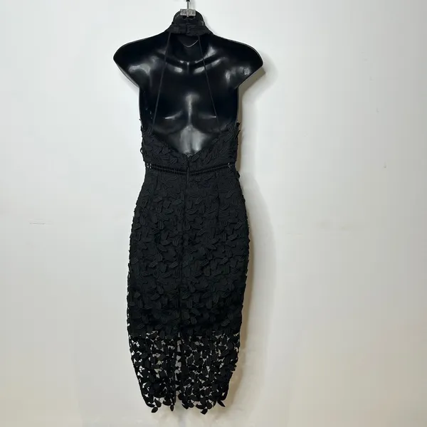 Bardot Lace Midi Dress Womens 4 XS‎ Black High Neck Floral Cocktail - Image 7