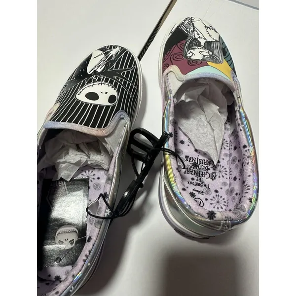 Nightmare Before Christmas Jack and Sally Slip On Sneakers 7 1/2 - Image 8