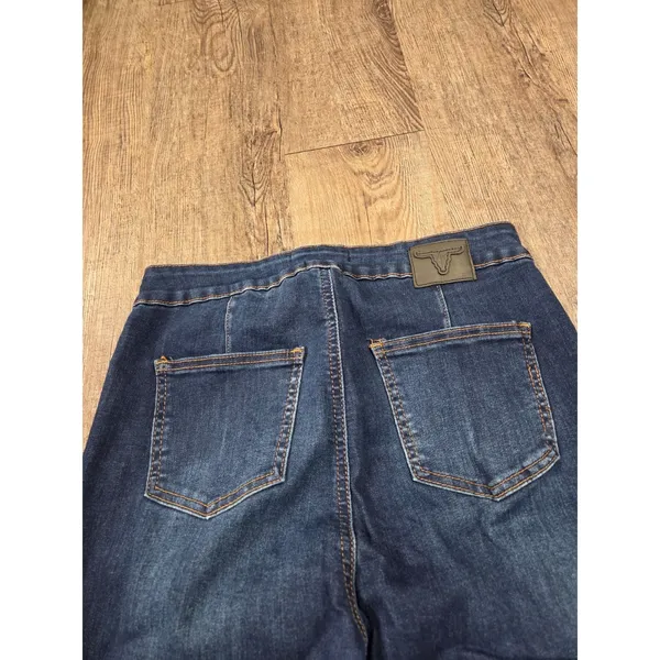 Lucky + Blessed Extreme Flare Dark Wash Jeans L18074-DW Stretch Size 8 - Image 7