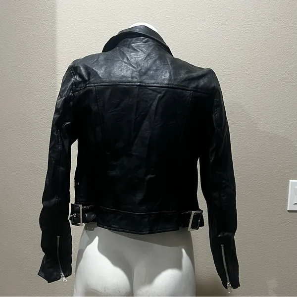 Love tree black faux leather jacket - Image 2