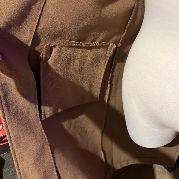 Boohoo Classic Tan Double-Breasted Coat size Small made in Italy - Image 10