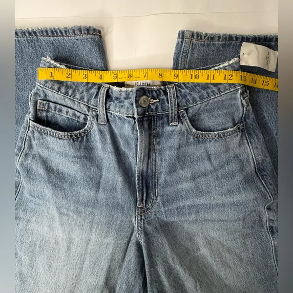 Hollister Womens Ultra High-Rise Baggy Jeans Size 2S /w26 Short‎ Blue Y2K NEW - Image 3