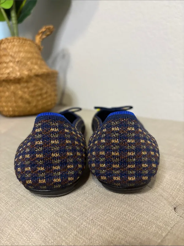 Rothy's Navy Tweed Ballet Flats with Yellow Tips 7 - Image 7