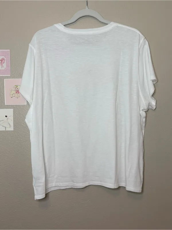 Aerie soft cotton white tee flowy plus size Xxl 2X casual beach graphic yellow - Image 6