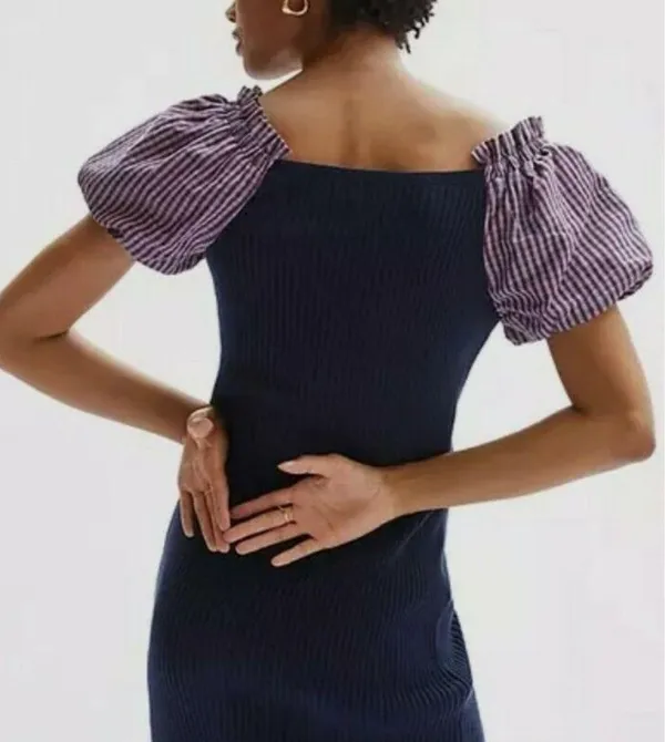 Maeve Striped Off-Shoulder Knit Dress - Image 3