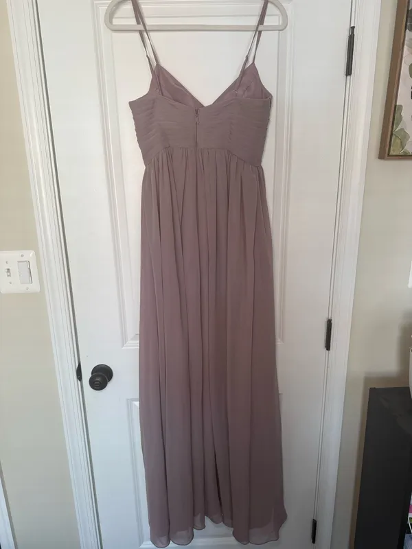 Azazie Bridesmaid Dress Chiffon Dusk - Image 2