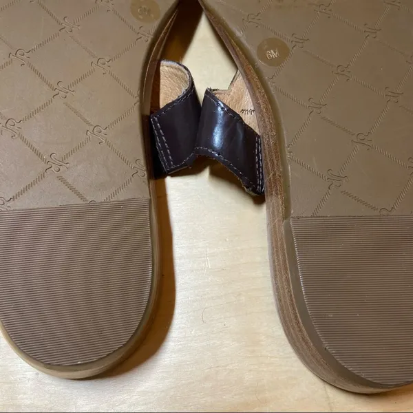 Jack Rogers Larissa Sandals Leather Thong Wedge Turn Lock Padded Brown 6 - Image 4