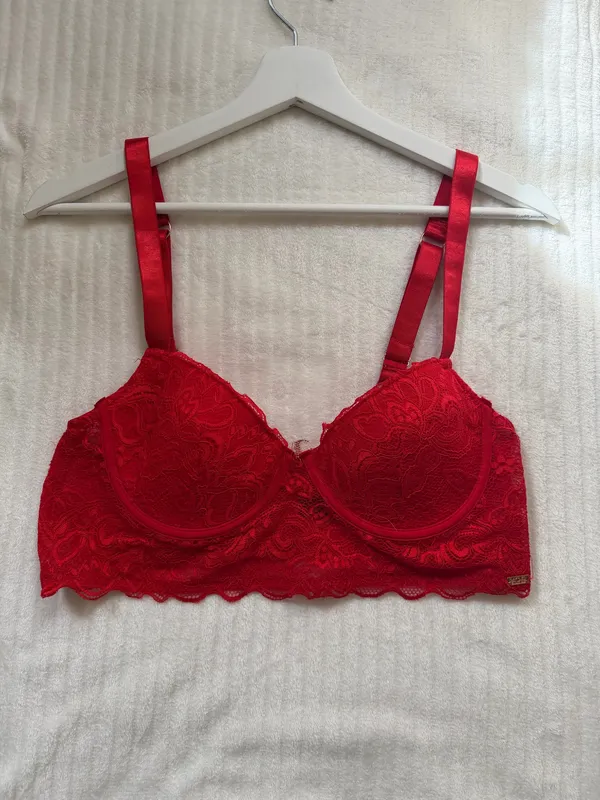 Rachel Rachel Roy Red Lace Longline Underwire Bra 38C - Image 2