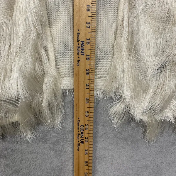TOPSHOP Sweater Womens 4 Cream Fringe Open‎ Front Cardigan Sweater Cover Up Top - Image 5