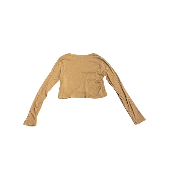 Madewell Fine Soft Ribbed Supercrop Crewneck Long Sleeve Tee Large Lightweight - Image 2