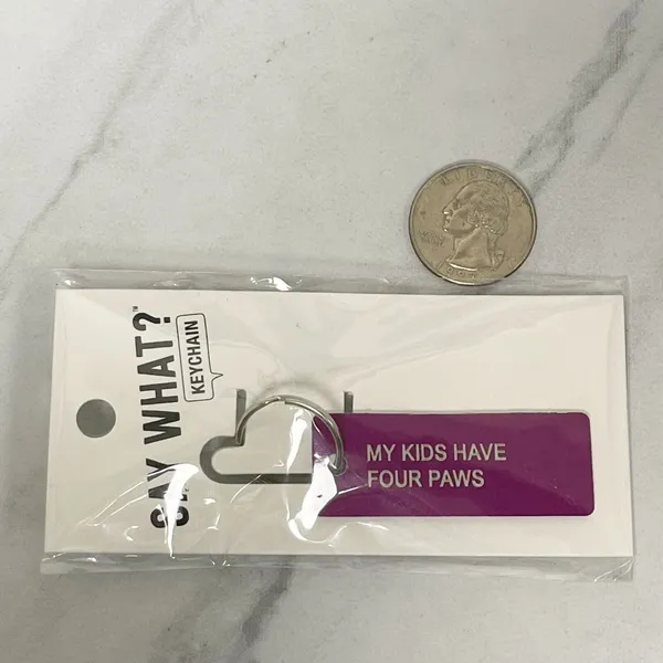 About Face "My Kids Have Four Paws" Purple Keychain Pet Parent ✨ - Image 2