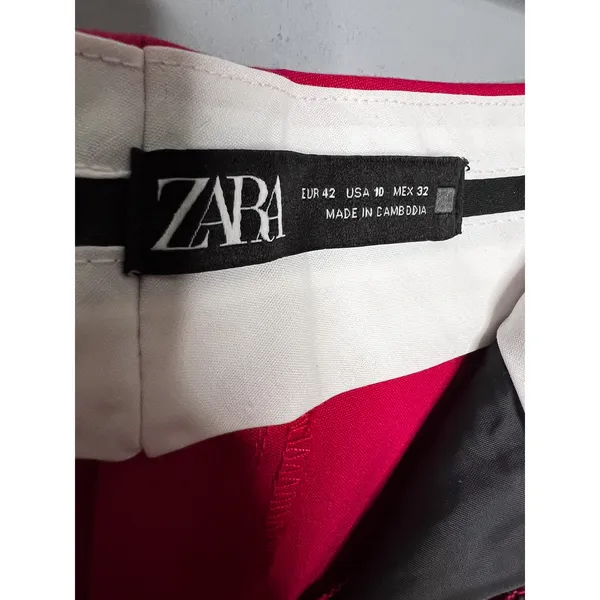 Zara‎ Hot Pink Trouser Size 10 Straight Crop Dress Pant - Image 5