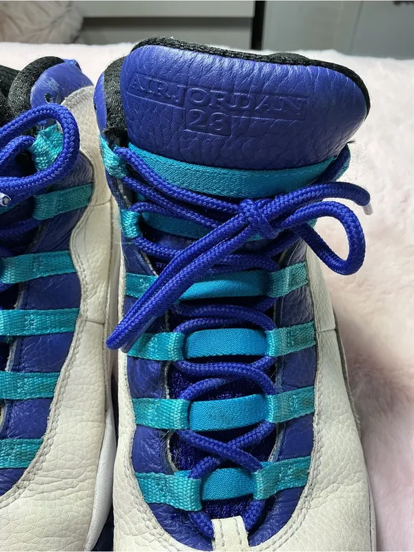 Jordan Kids White, Royal Blue & Teal High-Top Sneakers b78 - Image 2
