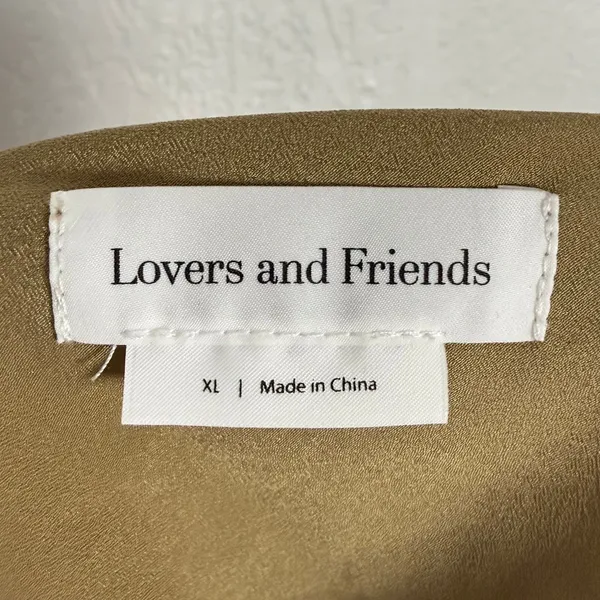 Lovers + Friends Lauren Leopard Print Satin Midi Slip Dress in Gold Size XL - Image 5
