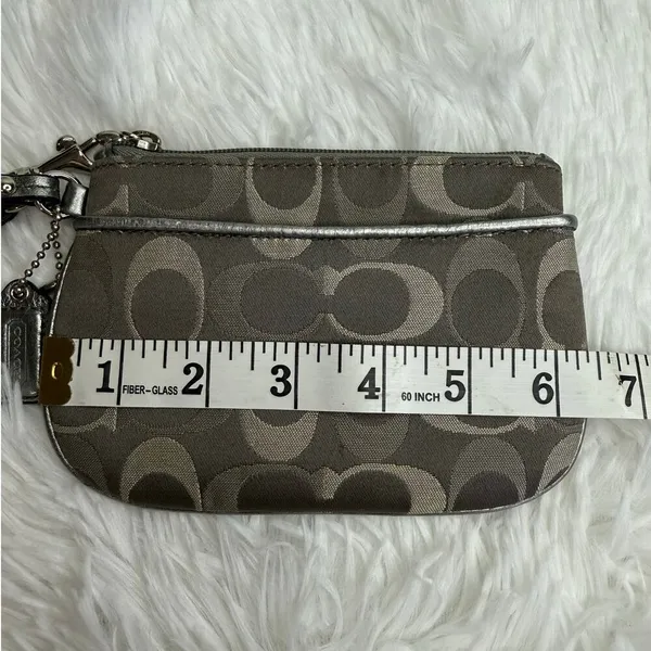COACH Gray Signature Canvas Wristlet - Image 9