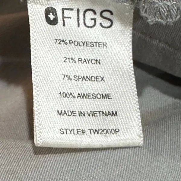 FIGS Yola High Waisted Skinny Scrub‎ Pants Light Grey XS/P Healthcare Medical - Image 7