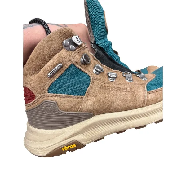 Merrell Vibram wms brown green waterproof hiking ankle boots sz 8 SKU 9971 - Image 13