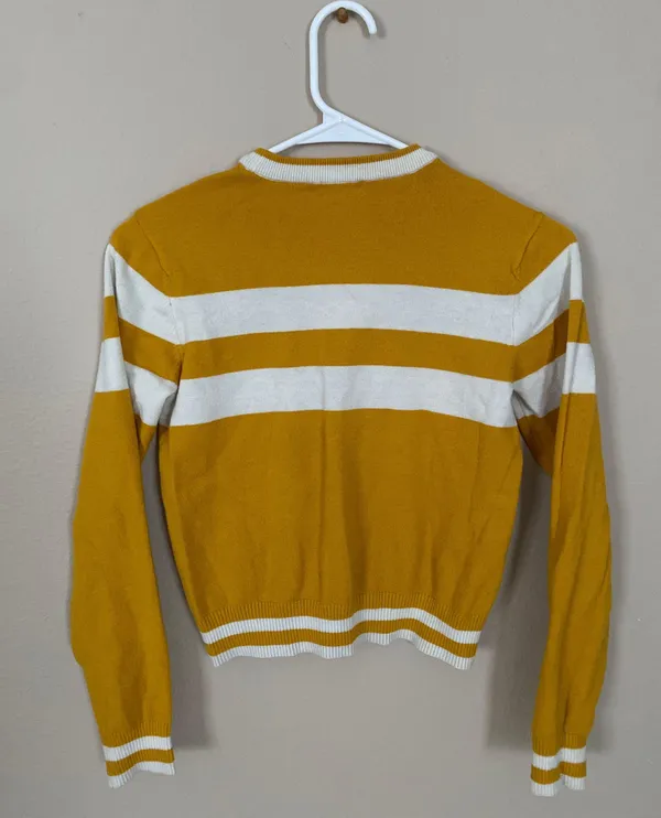 Forever 21 Yellow Striped Sweater - Image 4