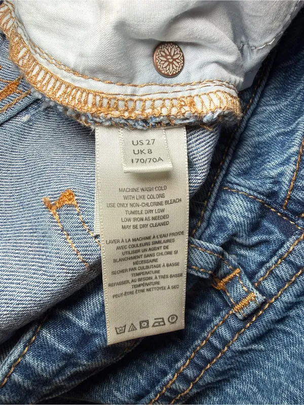 We The Free CRVY High Rise Straight Distressed Jeans - Image 6