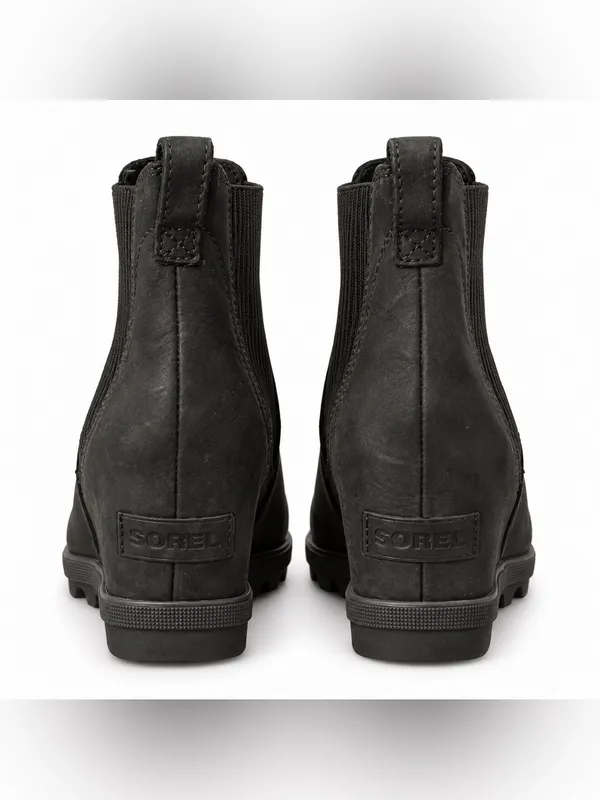 Sorel black wedge Chelsea ankle boots in very good preowned condition. - Image 3