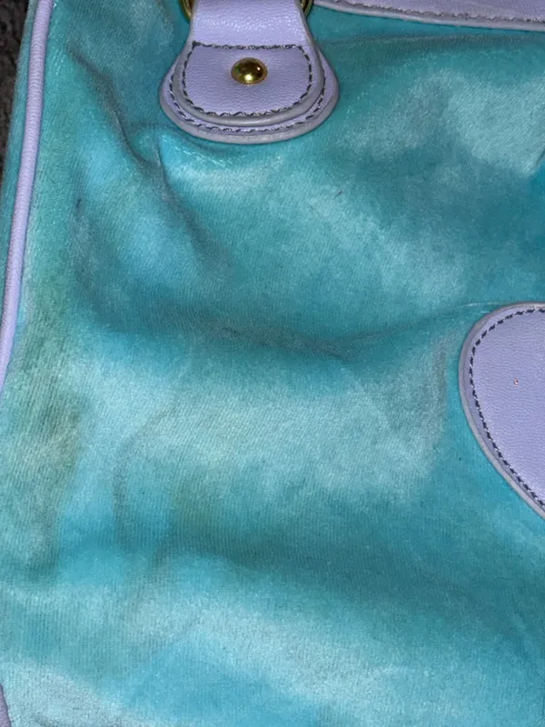 Vintage Juicy Couture light blue and lilac velour satchel bag - Image 12