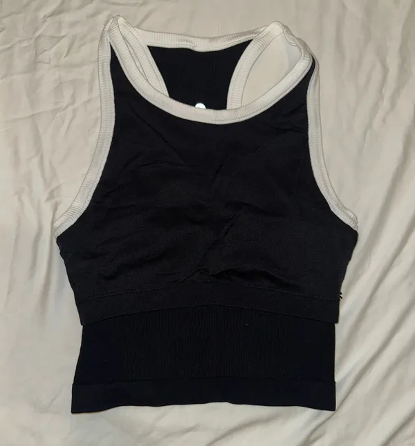 Black Athletic Top with Built in Bra - Image 4