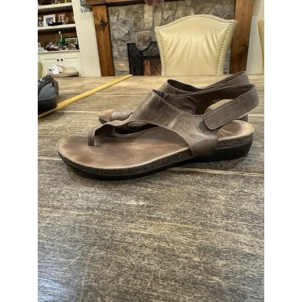 Dansko‎ Reece Toe Loop Sandals Brown Slingback Leather Size 39 US 8.5-9 - Image 3