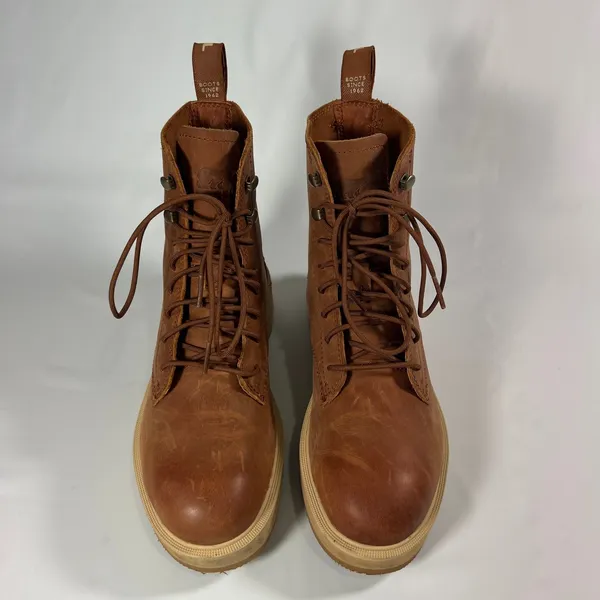 SOREL Hi-Line Lace Boots‎ Womens 6.5 Brown Waterproof Leather Combat Scorch - Image 2