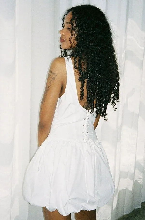 NIA Tamara Dress in White Small New Womens Mini Corset Party - Image 8