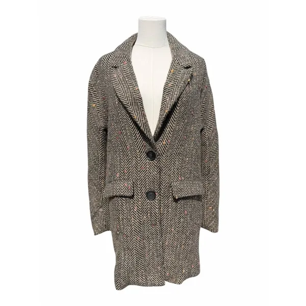 ASTR The Label Keller Coat Women S Herringbone Tan Black Wool Blend Preppy - Image 5